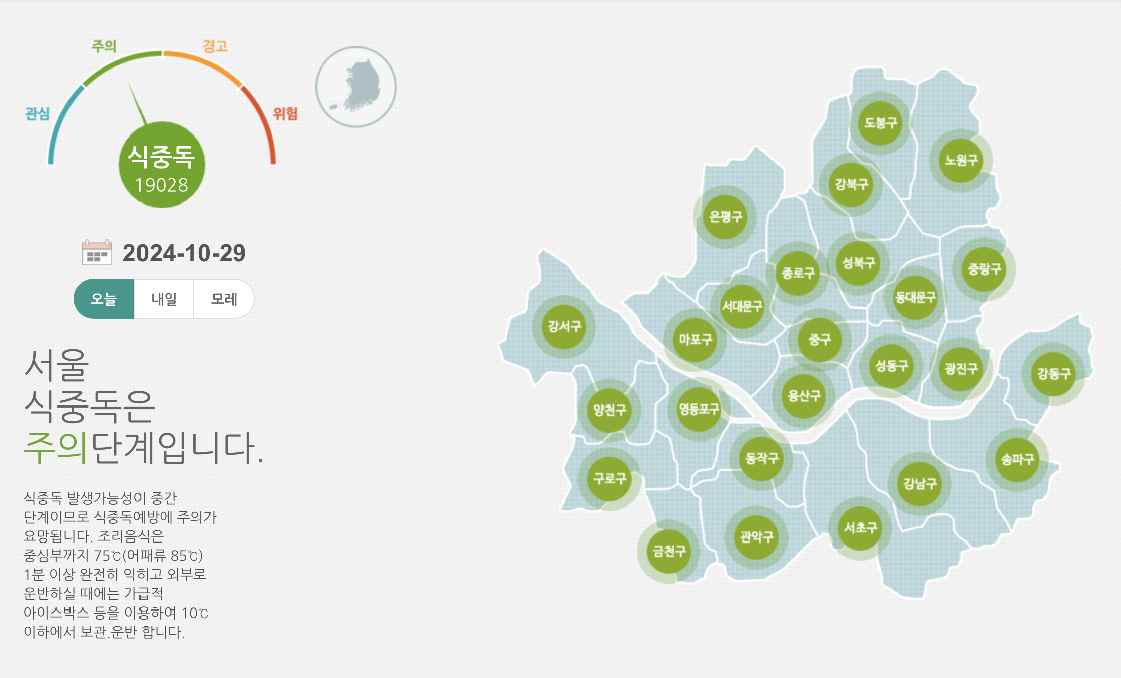 식중독 예측지도