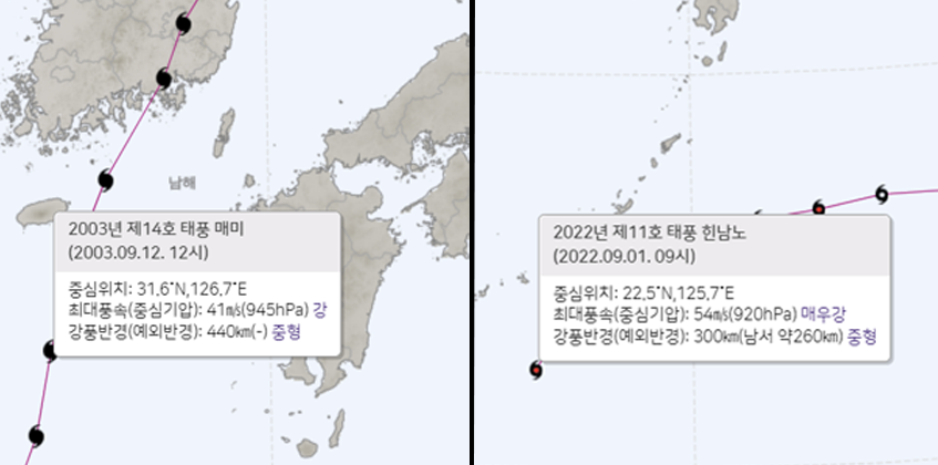 태풍 비교